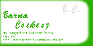 barna csikesz business card